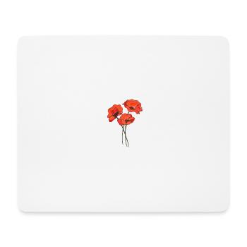 Trio de coquelicots - Tapis de souris (format paysage) - blanc - Devant