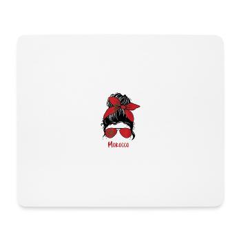 Marokkanisches Mädchen, Marokkanische Frau, Marokkanische Flagge - Mousepad (Querformat) - Weiß - Vorne