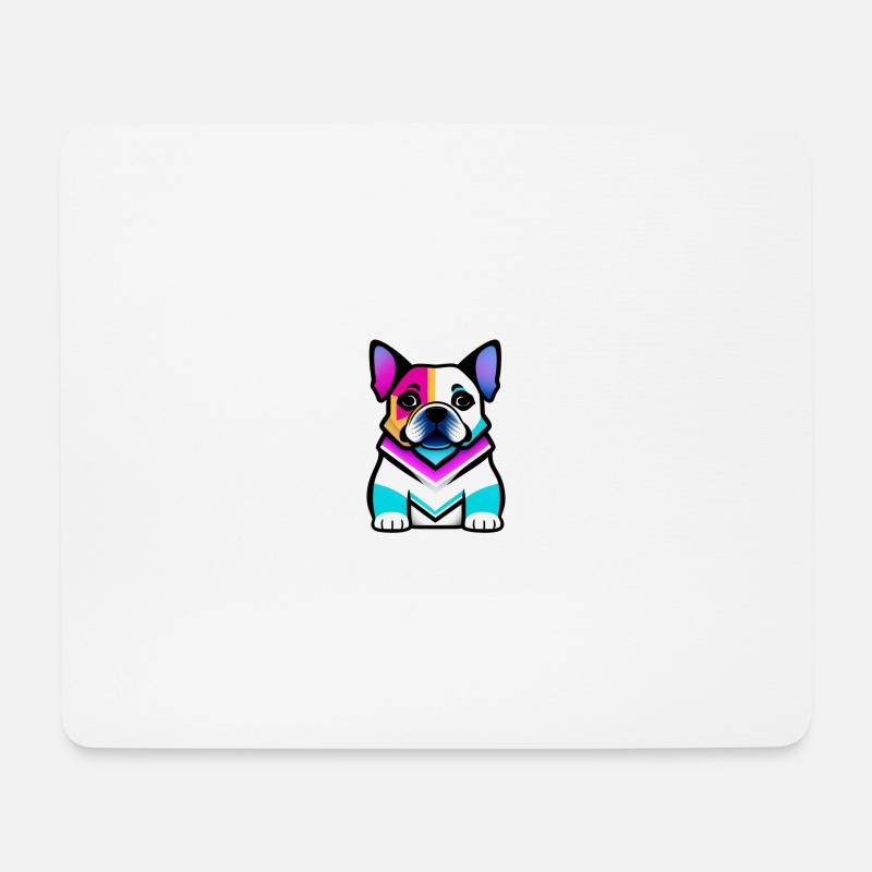Abstrakter Mopshund - Mousepad (Querformat) - Weiß