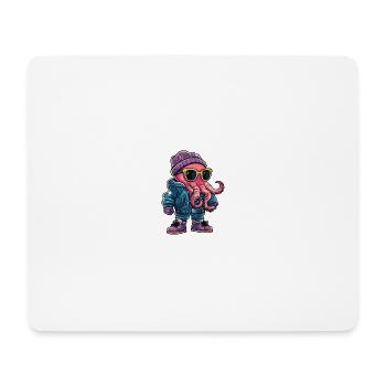 Oktopus Winter Comic - Mousepad (Querformat) - Weiß - Vorne