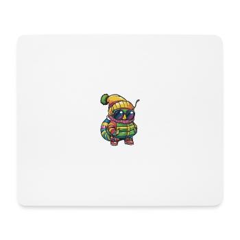 Wurm Winter Comic - Mousepad (Querformat) - Weiß - Vorne