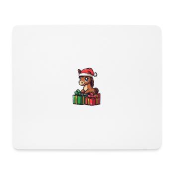 Pferd Weihnachten Comic Geschenke - Mousepad (Querformat) - Weiß - Vorne