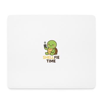 Shellfie Time – Cute Turtle Selfie - Mouse Pad (horizontal) - white - Front