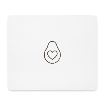 Avocado Love – Minimalistisches Herz-Design - Mousepad (Querformat) - Weiß - Vorne