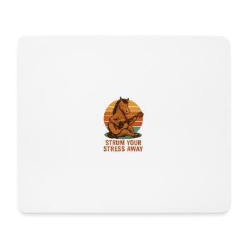 Strum Your Stress Away – Gitarre spielendes Pferd - Mousepad (Querformat) - Weiß - Vorne