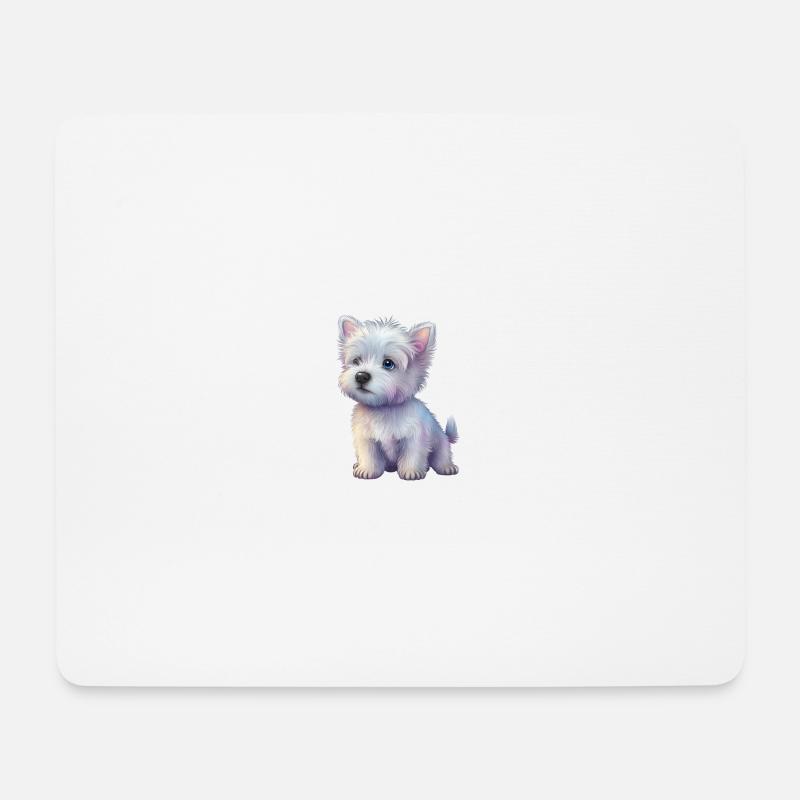 Hund Pastell Zeichnung - Mousepad (Querformat) - Weiß