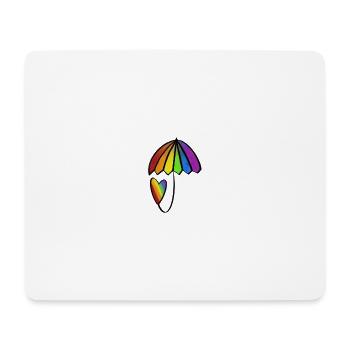 Regenbogen Herz mit Schirm - Mousepad (Querformat) - Weiß - Vorne