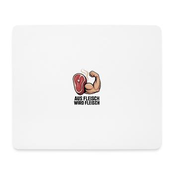 Aus Fleisch wird Fleisch Fitness - Mousepad (Querformat) - Weiß - Vorne