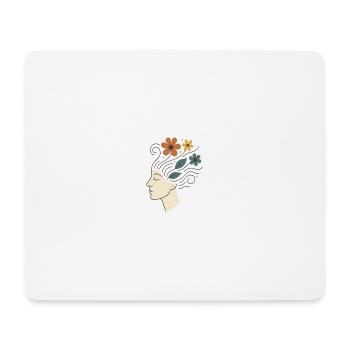 Nature Illustration with Flowers and Leaves - Mouse Pad (horizontal) - white - Front