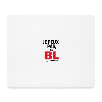 Ich kann nicht, ich habe BL - Mousepad (Querformat) - Weiß - Vorne