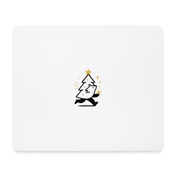 Weihnachtswolf und Sternenbaum - Mousepad (Querformat) - Weiß - Vorne