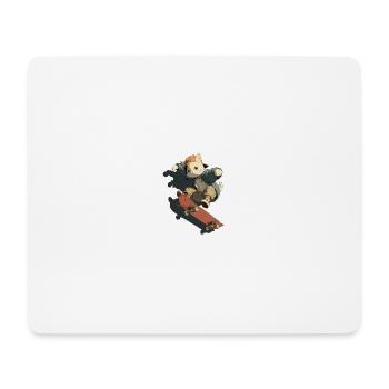 Streetwear Chat Skateboard - Tapis de souris (format paysage) - blanc - Devant
