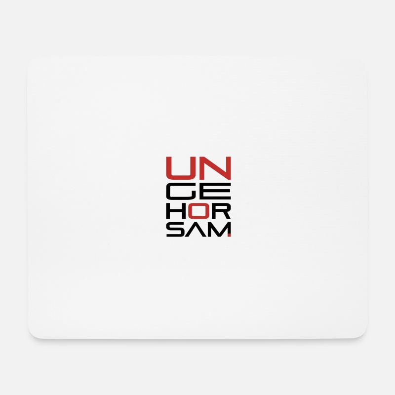 UNGEHORSAM schwarz-rot - Mousepad (Querformat) - Weiß