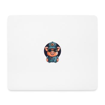 comic schwein - Mousepad (Querformat) - Weiß - Vorne