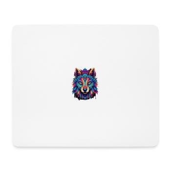 Kaleidoscopic Wolf Circle - Mouse Pad (horizontal) - white - Front