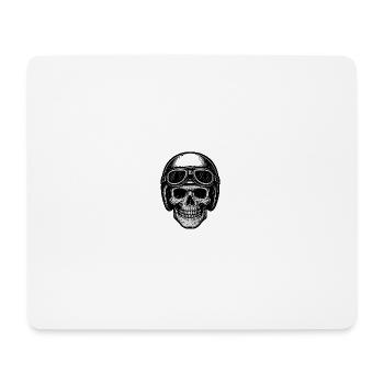 Flieger Totenschädel in schwarz-weiß - Mousepad (Querformat) - Weiß - Vorne