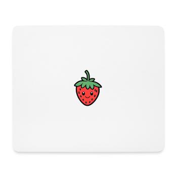 Kawaii Strawberry Smile Design - Mouse Pad (horizontal) - white - Front