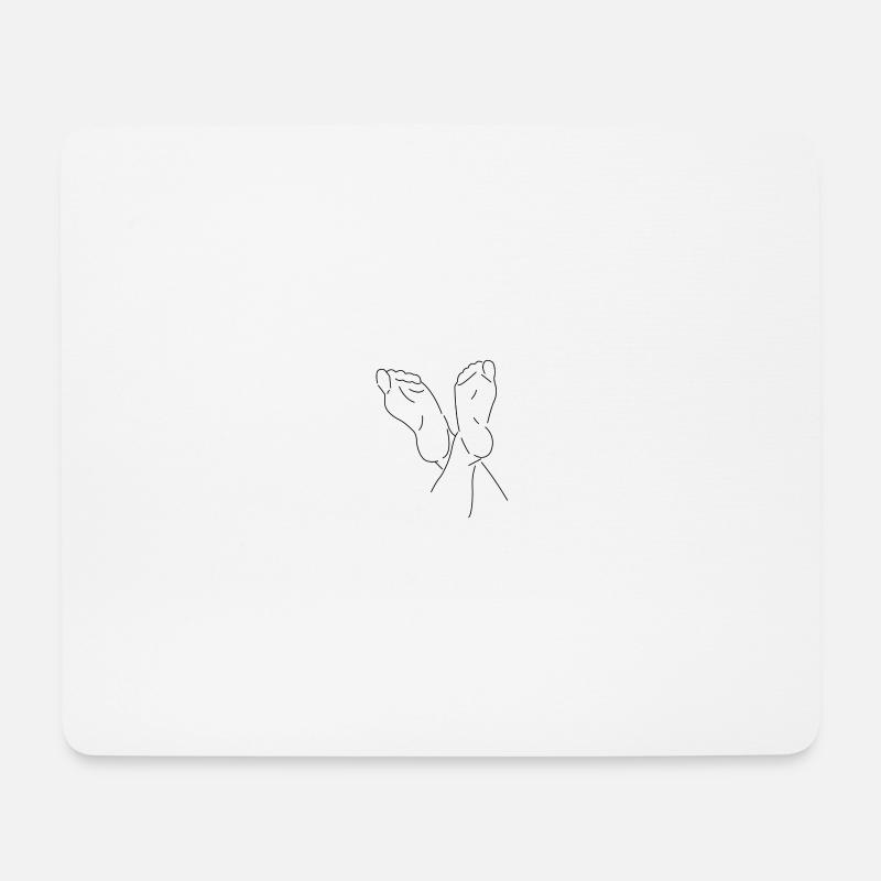 Zwei minimalistische Füße - Mousepad (Querformat) - Weiß
