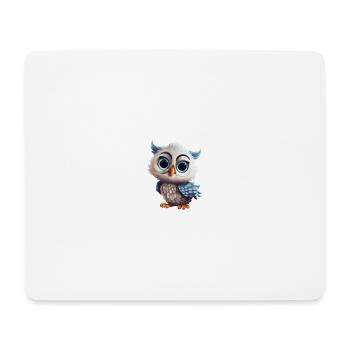 Cute owl with great eyes for babies and children - Mouse Pad (horizontal) - white - Front