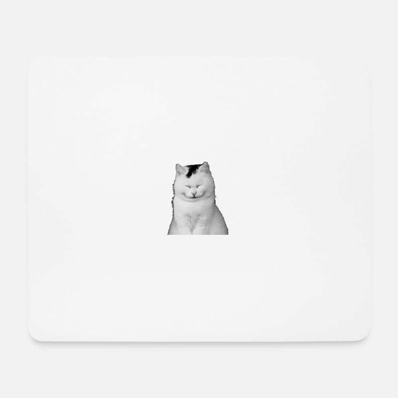 Weißes Kätzchen lacht - Mousepad (Querformat) - Weiß