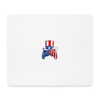 Jeu vidéo 4 juillet contrôleur drapeau américain - Tapis de souris (format paysage) - blanc - Devant