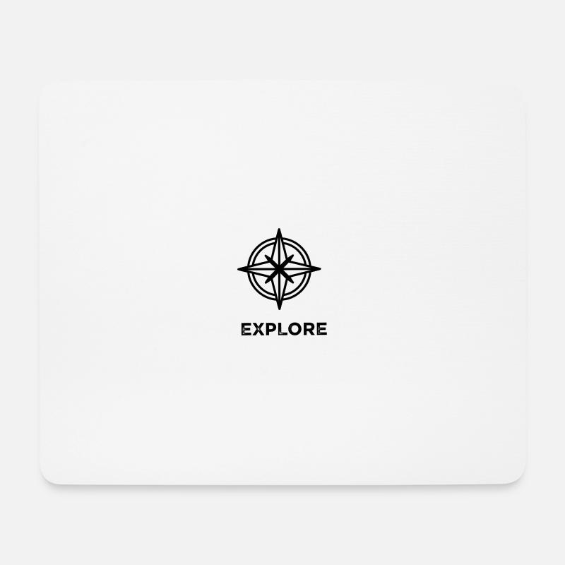 Kompassstern mit „Explore“ Schriftzug - Mousepad (Querformat) - Weiß