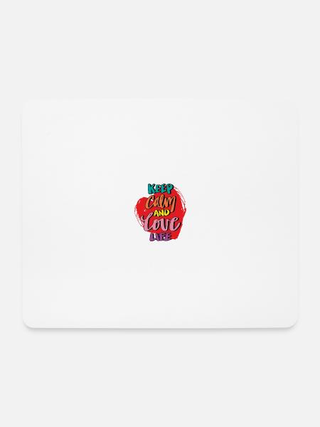 Keep Calm Love Life Farbexplosion - Mousepad (Querformat) - Weiß