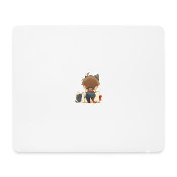 Mon ami le chat - Tapis de souris (format paysage) - blanc - Devant