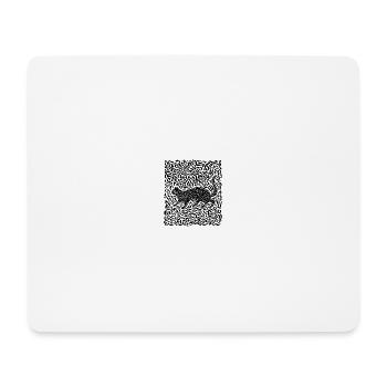 Chat Noir Psychédélique 3 - Tapis de souris (format paysage) - blanc - Devant