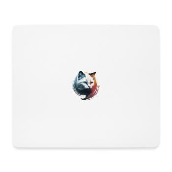Chat blanc contraste chaleur froide - Tapis de souris (format paysage) - blanc - Devant