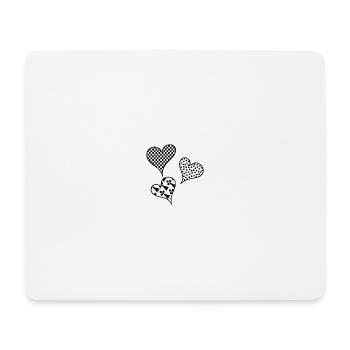 Herze in Schwarz Weiß - Mousepad (Querformat) - Weiß - Vorne
