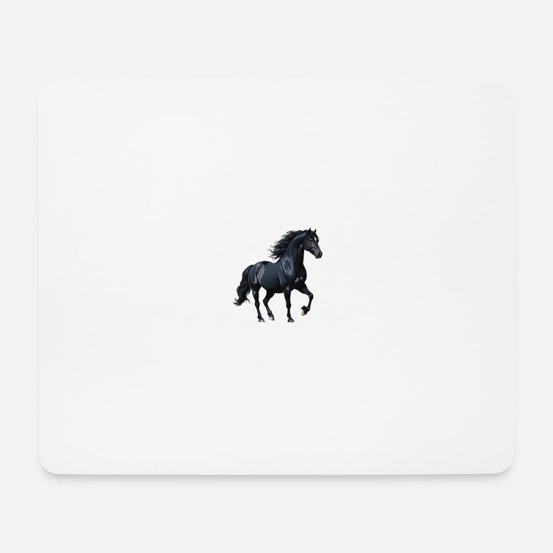 Black Stallion Silhouette - Mouse Pad (horizontal) - white