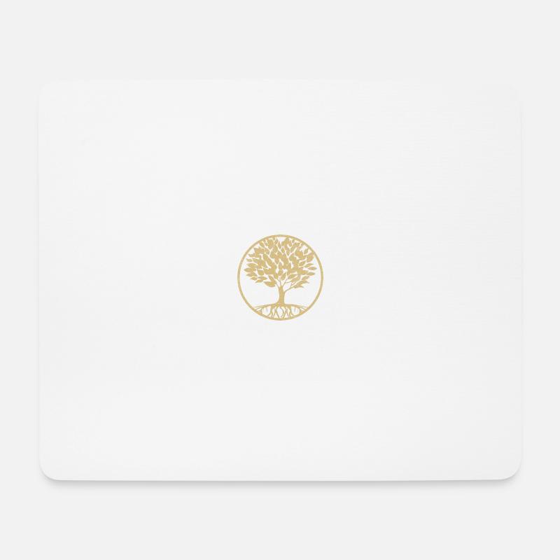 Lebensbaum Gold - Mousepad (Querformat) - Weiß