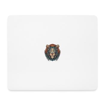 Capitaine Lion majestueux - Tapis de souris (format paysage) - blanc - Devant
