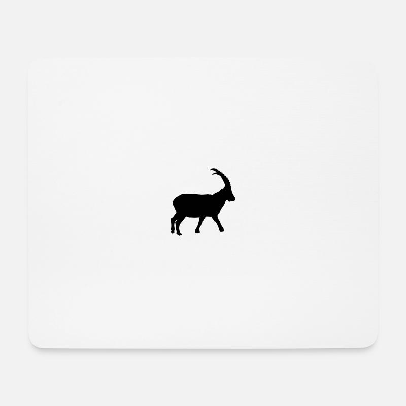 Steinbock - Mousepad (Querformat) - Weiß