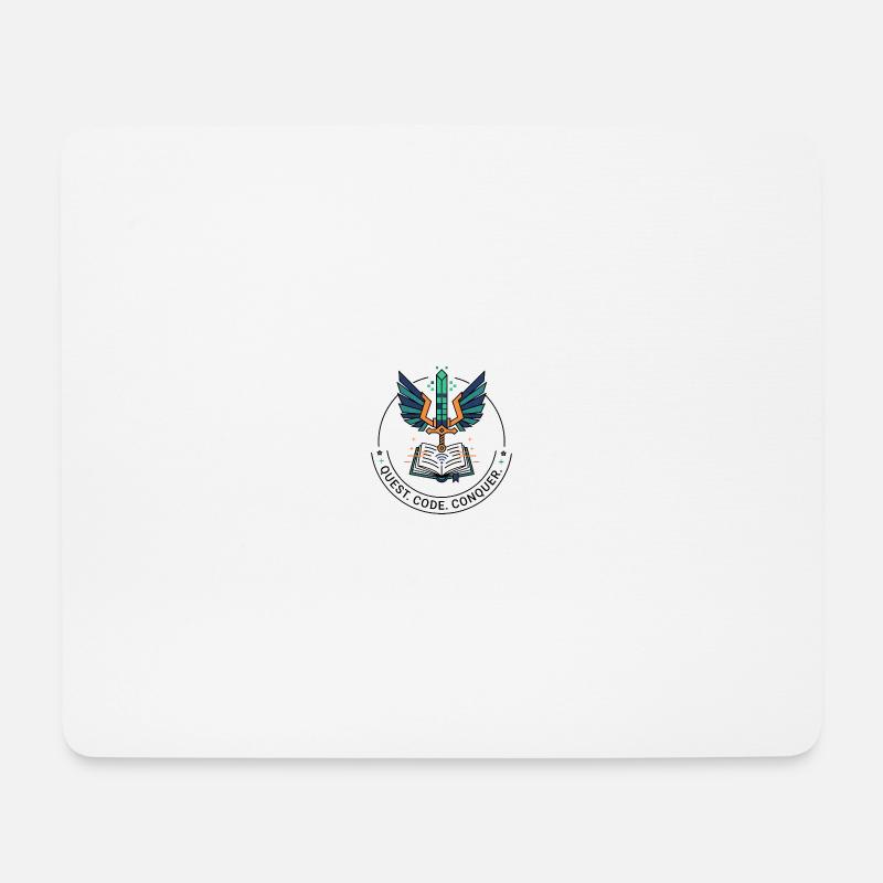 Quest. Code. Conquer Emblem - Mousepad (Querformat) - Weiß