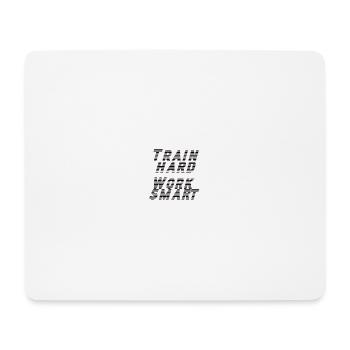 train hard - work smart - Mousepad (Querformat) - Weiß - Vorne