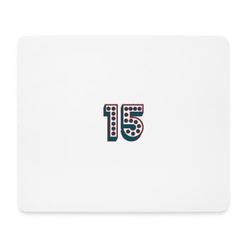 15. 15 JAHRE. 15-JÄHRIGES JUBILÄUM. 15-JÄHRIGES JUBILÄUM. - Mousepad (Querformat) - Weiß - Vorne