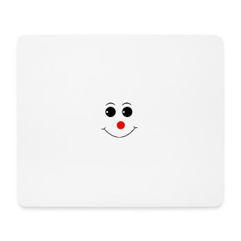 Red nose snowman head - Mouse Pad (horizontal) - white - Front
