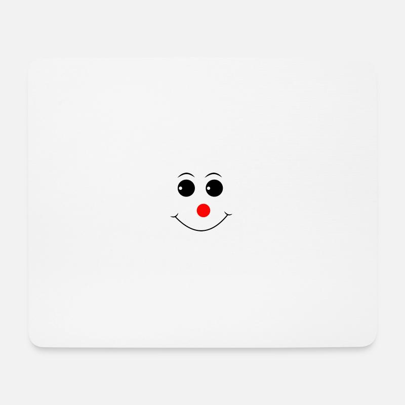 Rote Nase Schneemann Kopf - Mousepad (Querformat) - Weiß