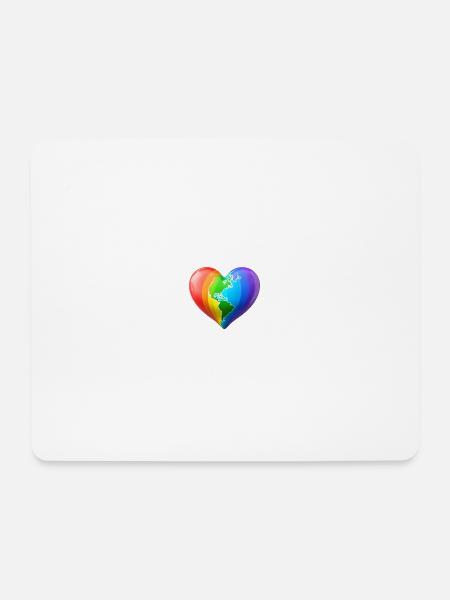 LBTQ Herz - Mousepad (Querformat) - Weiß