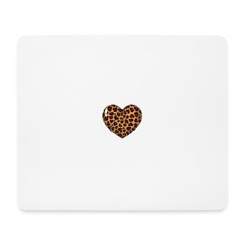 Leoparden-Herz – Wildes T-Shirt-Design - Mousepad (Querformat) - Weiß - Vorne