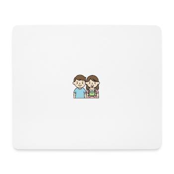Junge Familie mit Baby | Süße Eltern Cartoon - Mousepad (Querformat) - Weiß - Vorne