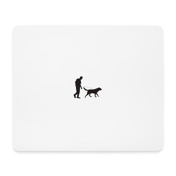 Mann und Hund - Mousepad (Querformat) - Weiß - Vorne
