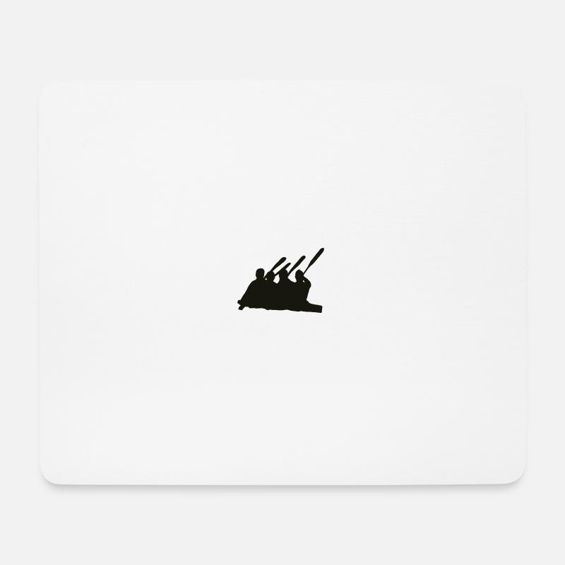 Kajak Vierer schwarz - Mousepad (Querformat) - Weiß