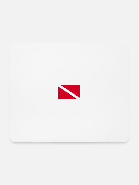 tauchen-Flagge - Mousepad (Querformat) - Weiß