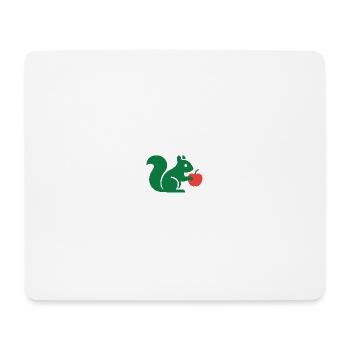 Grünes Eichhörnchen mit Apfel - Mousepad (Querformat) - Weiß - Vorne