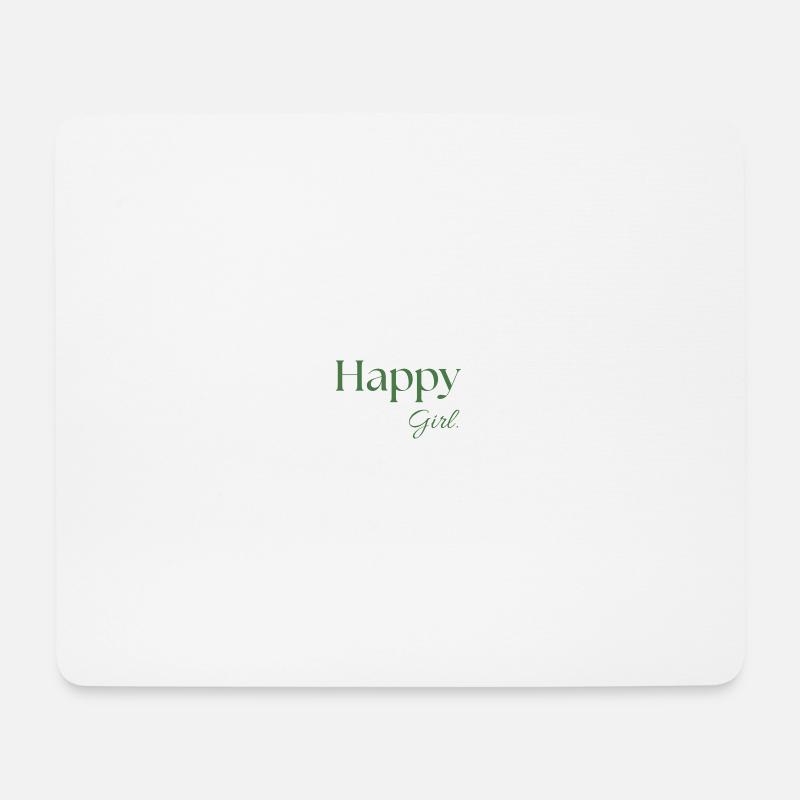 Happy Girl. - Mousepad (Querformat) - Weiß