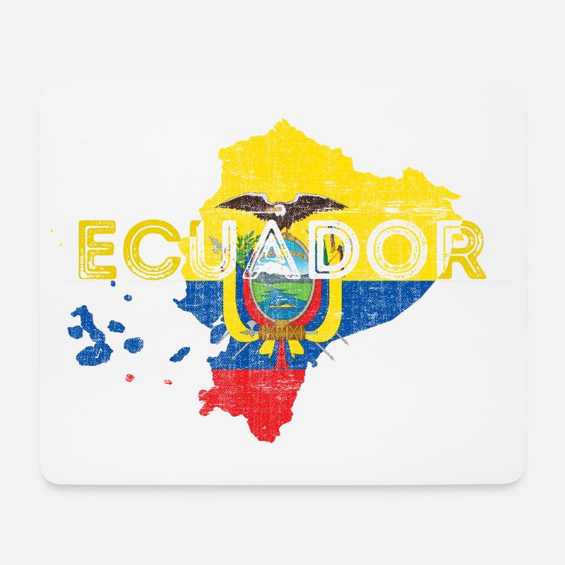 Ecuador Kartenform und Flagge - Mousepad (Querformat) - Weiß