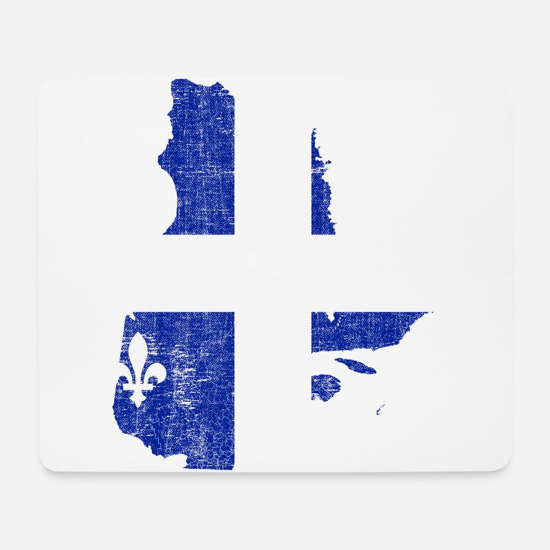 Quebec Karte Form und Flagge - Mousepad (Querformat) - Weiß